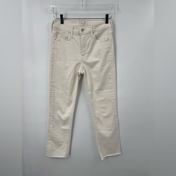 NEW MOTHER THE MID RISE DAZZLER CROP CREAM PUFFS SIZE 27 B2681 - Picture 3 of 7